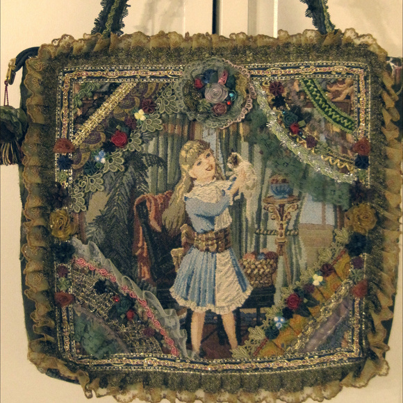 Shin Sai Bashi Lace Tote 14''x14'' x 4'' - Picture 1 of 8